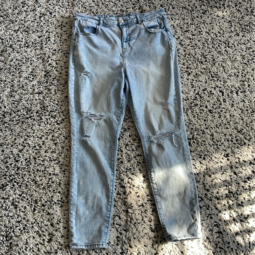 American Eagle faded mildly distressed jeans worn twice.